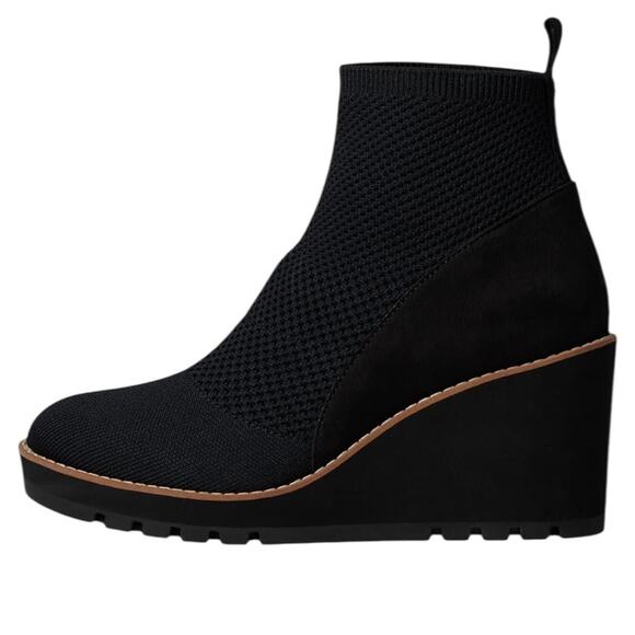 NWOT Eileen Fisher Quill Stretch Black Booties – Sz 10 - Picture 1 of 10